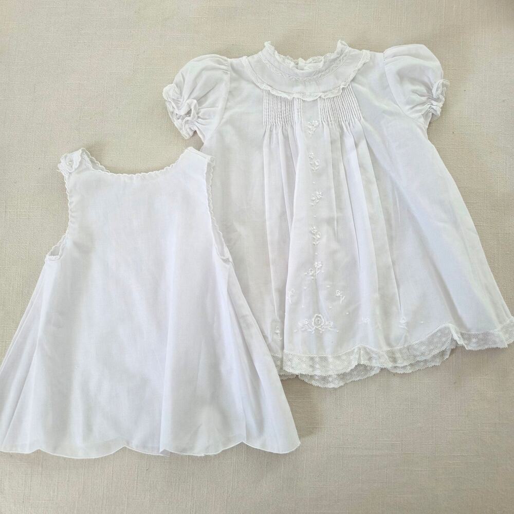 Vintage White Dress + Slip Set 6-9 months